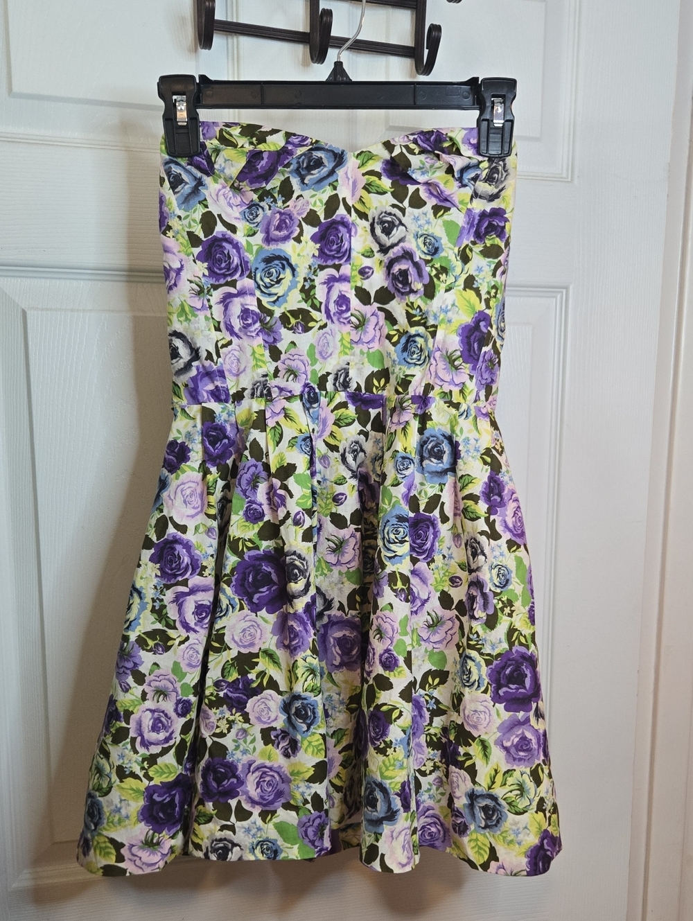 H&M Purple & Blue Floral Skater Skirt